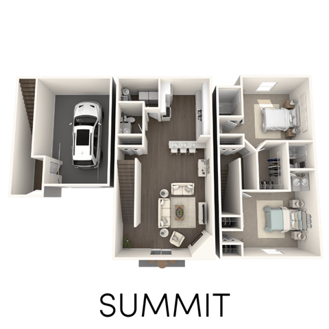 2 bedroom 2.5 bathroom townhome floor plan Aspen Lakes Estates in Holt, MI